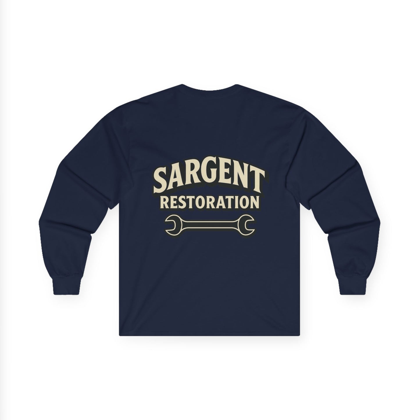 Sargent Restoration Long Sleeve Tee, Unisex Workwear Shirt, Vintage Mechanic Gift, DIY Enthusiast Apparel, Father's Day Present