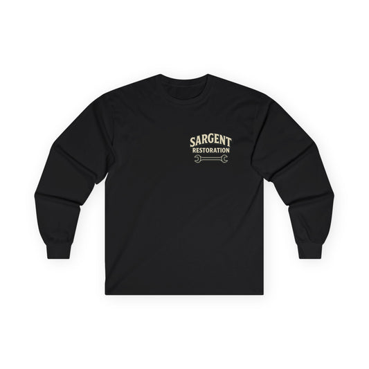 Sargent Restoration Long Sleeve Tee, Unisex Workwear Shirt, Vintage Mechanic Gift, DIY Enthusiast Apparel, Father's Day Present