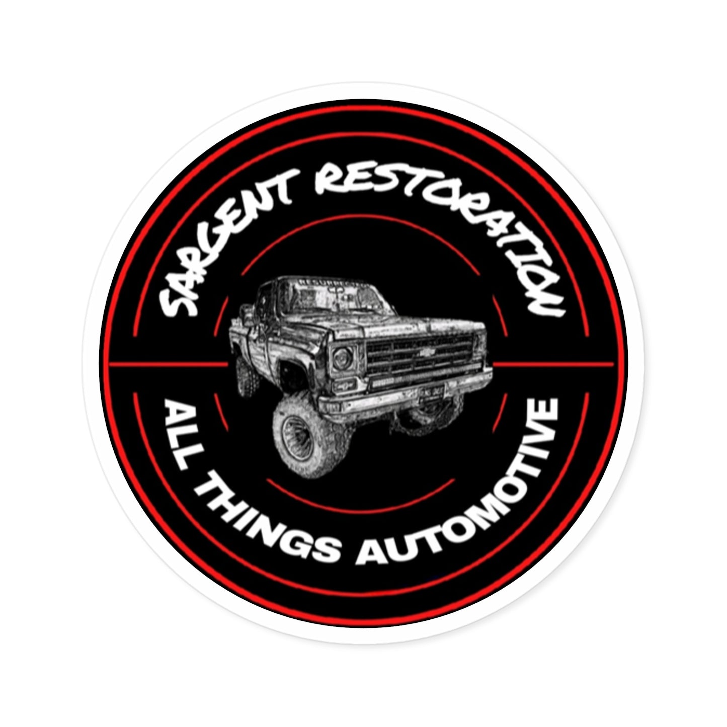 Automotive Round Stickers, Custom Decals for Car Enthusiasts, Sargent Restoration, All Things Automotive, Durable Stickers, [...]