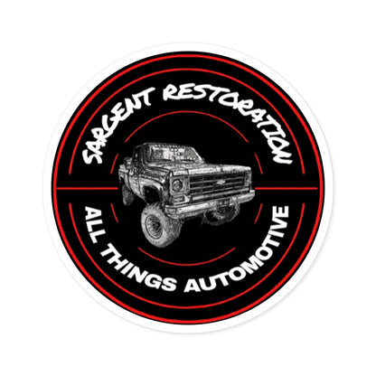 Automotive Round Stickers, Custom Decals for Car Enthusiasts, Sargent Restoration, All Things Automotive, Durable Stickers, [...]