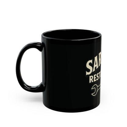 Custom Sargent Restoration Mug | Personalized Black Coffee Cup, Gift for Mechanics, Workshop Decor, Father's Day, Unique Gift Idea