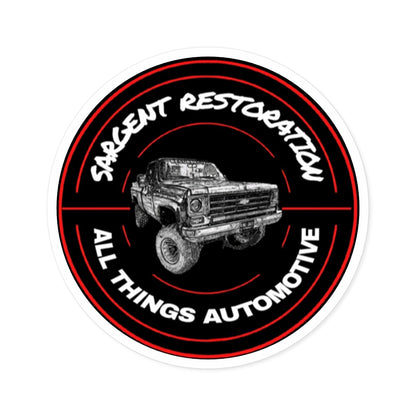 Automotive Round Stickers, Custom Decals for Car Enthusiasts, Sargent Restoration, All Things Automotive, Durable Stickers, [...]