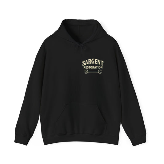 Sargent Restoration Graphic Hoodie, Unisex Heavy Blend Sweatshirt, Gift for Mechanics, Vintage Automotive Apparel, Gift for Him/Her, [...]
