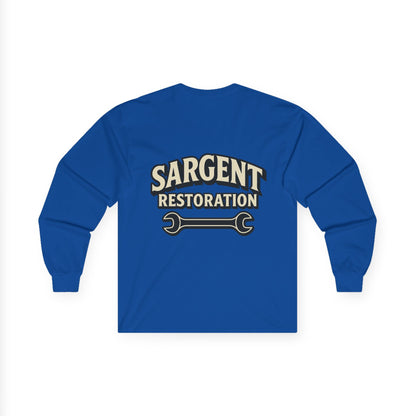 Sargent Restoration Long Sleeve Tee, Unisex Workwear Shirt, Vintage Mechanic Gift, DIY Enthusiast Apparel, Father's Day Present