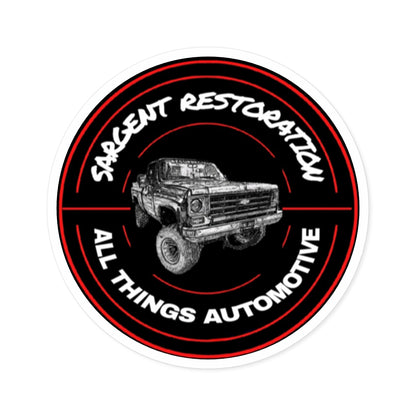 Automotive Round Stickers, Custom Decals for Car Enthusiasts, Sargent Restoration, All Things Automotive, Durable Stickers, [...]