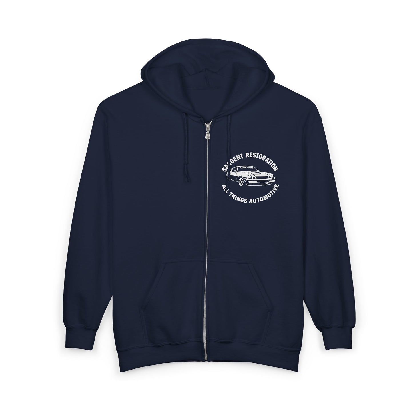 Retro Automotive Zip-Up Hoodie, Cozy Unisex Sweatshirt for Car Enthusiasts, Gift for Mechanics, Perfect for Road Trips