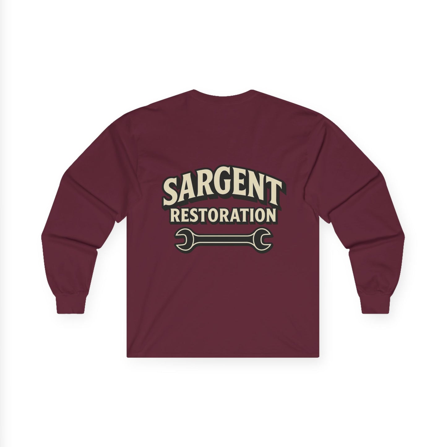 Sargent Restoration Long Sleeve Tee, Unisex Workwear Shirt, Vintage Mechanic Gift, DIY Enthusiast Apparel, Father's Day Present
