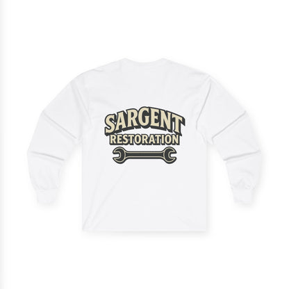 Sargent Restoration Long Sleeve Tee, Unisex Workwear Shirt, Vintage Mechanic Gift, DIY Enthusiast Apparel, Father's Day Present