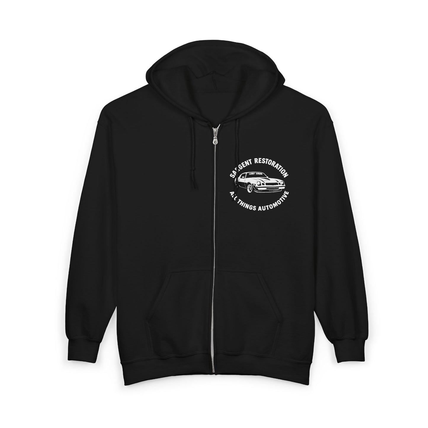 Retro Automotive Zip-Up Hoodie, Cozy Unisex Sweatshirt for Car Enthusiasts, Gift for Mechanics, Perfect for Road Trips