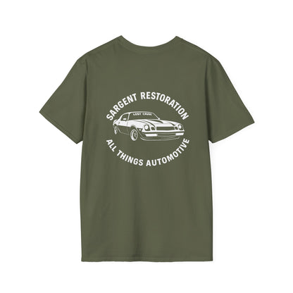 Automotive Enthusiast T-Shirt, Vintage Car Lover Gift, Garage Apparel, Mechanics Tee, Sargent Restoration Tee, All Things Automotive