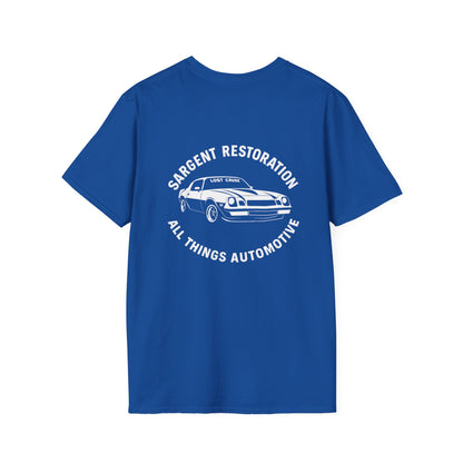 Automotive Enthusiast T-Shirt, Vintage Car Lover Gift, Garage Apparel, Mechanics Tee, Sargent Restoration Tee, All Things Automotive