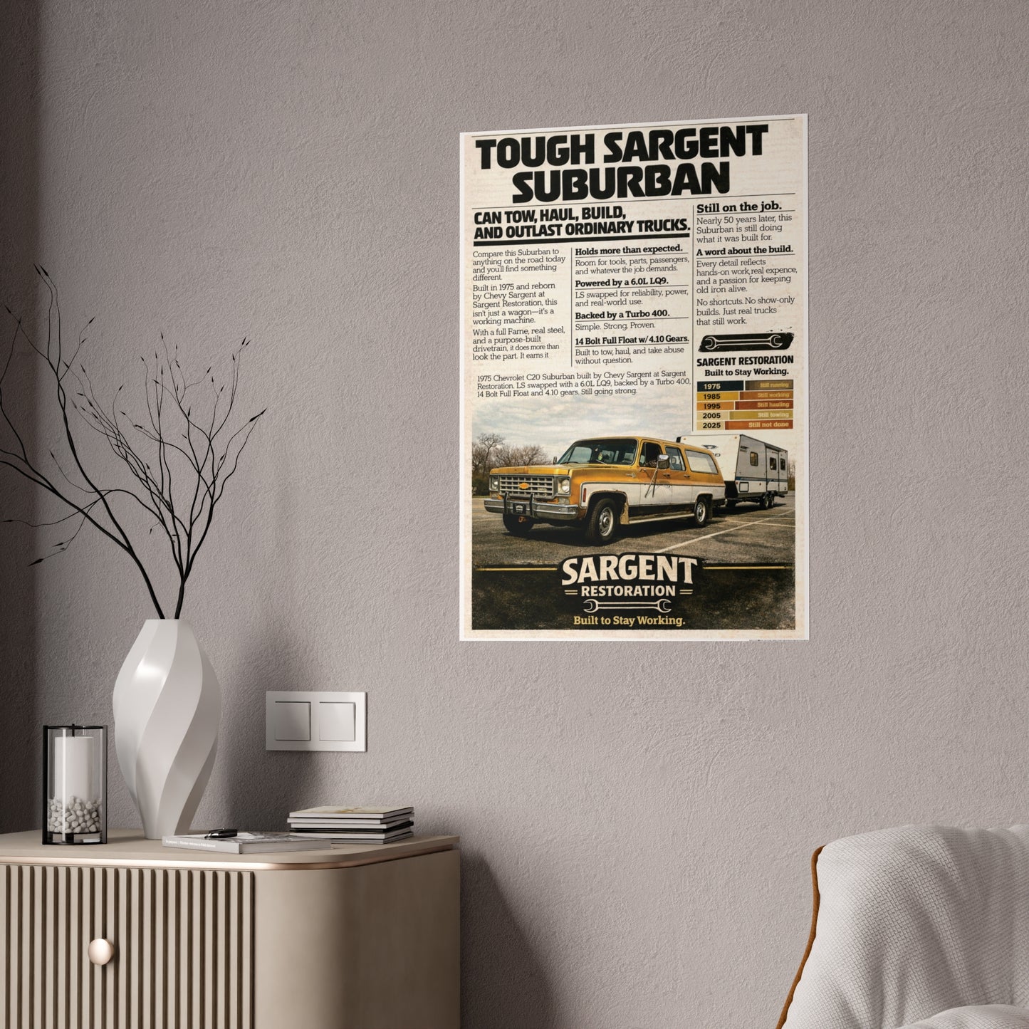 'Tough Sargent Suburban' Gloss Poster