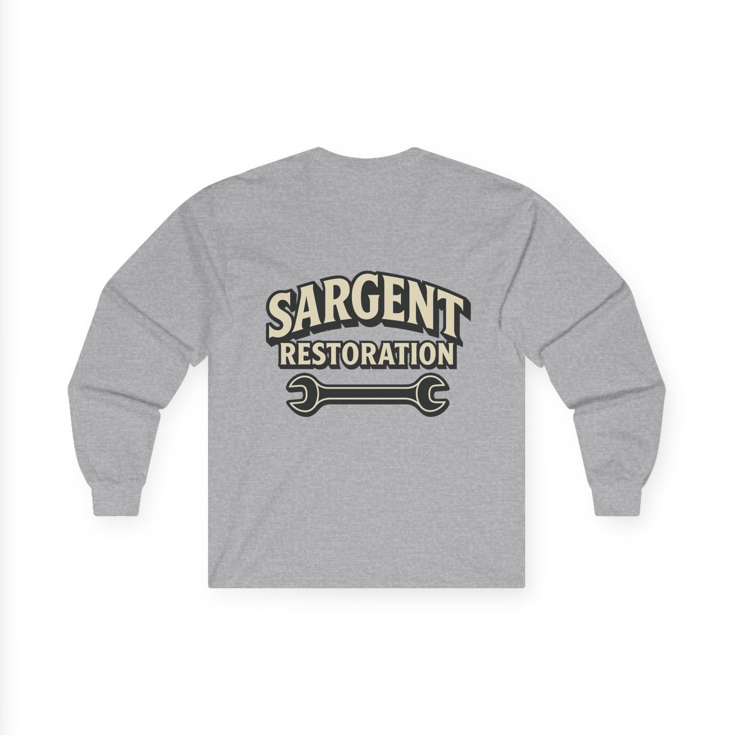 Sargent Restoration Long Sleeve Tee, Unisex Workwear Shirt, Vintage Mechanic Gift, DIY Enthusiast Apparel, Father's Day Present