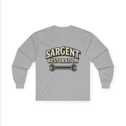 Sargent Restoration Long Sleeve Tee, Unisex Workwear Shirt, Vintage Mechanic Gift, DIY Enthusiast Apparel, Father's Day Present