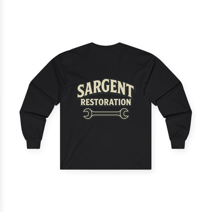 Sargent Restoration Long Sleeve Tee, Unisex Workwear Shirt, Vintage Mechanic Gift, DIY Enthusiast Apparel, Father's Day Present