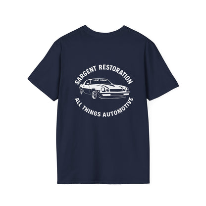 Automotive Enthusiast T-Shirt, Vintage Car Lover Gift, Garage Apparel, Mechanics Tee, Sargent Restoration Tee, All Things Automotive