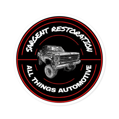 Automotive Round Stickers, Custom Decals for Car Enthusiasts, Sargent Restoration, All Things Automotive, Durable Stickers, [...]